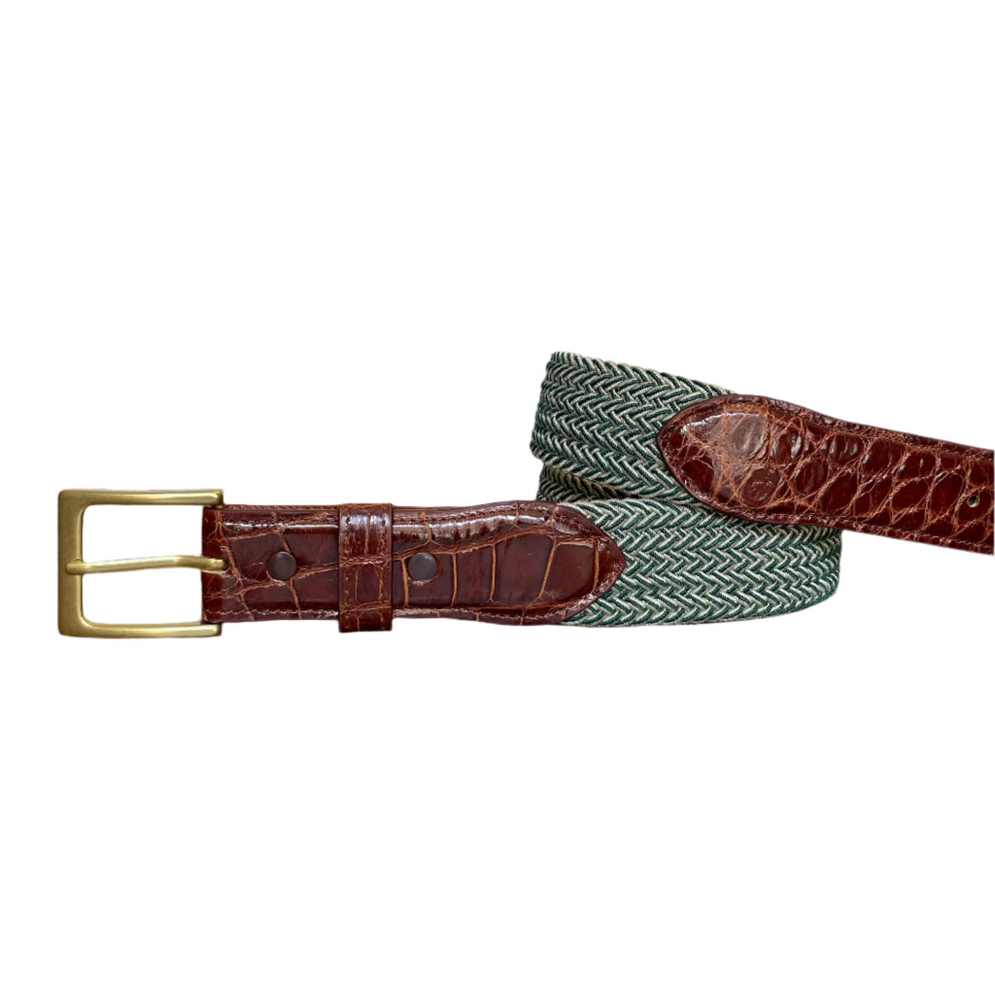 The Stretch Belt, Green & Tan