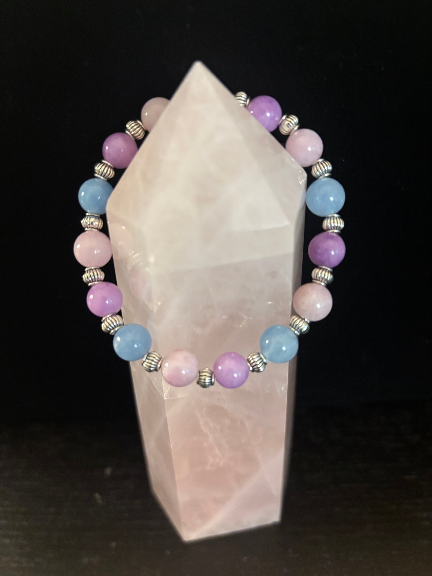 Pulsera Calmante – Cuentas de Aguamarina y Kunzita | Reduce el estrés y abraza la paz interior
