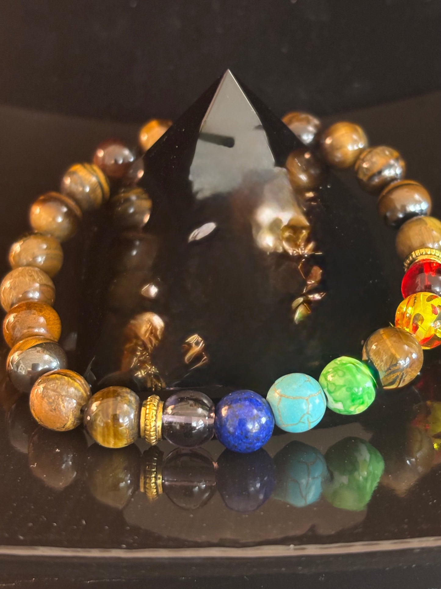 Pulsera Curativa de Ojo de Tigre para los Chakras – Fuerza, Protección y Energía Equilibrada (8mm)
