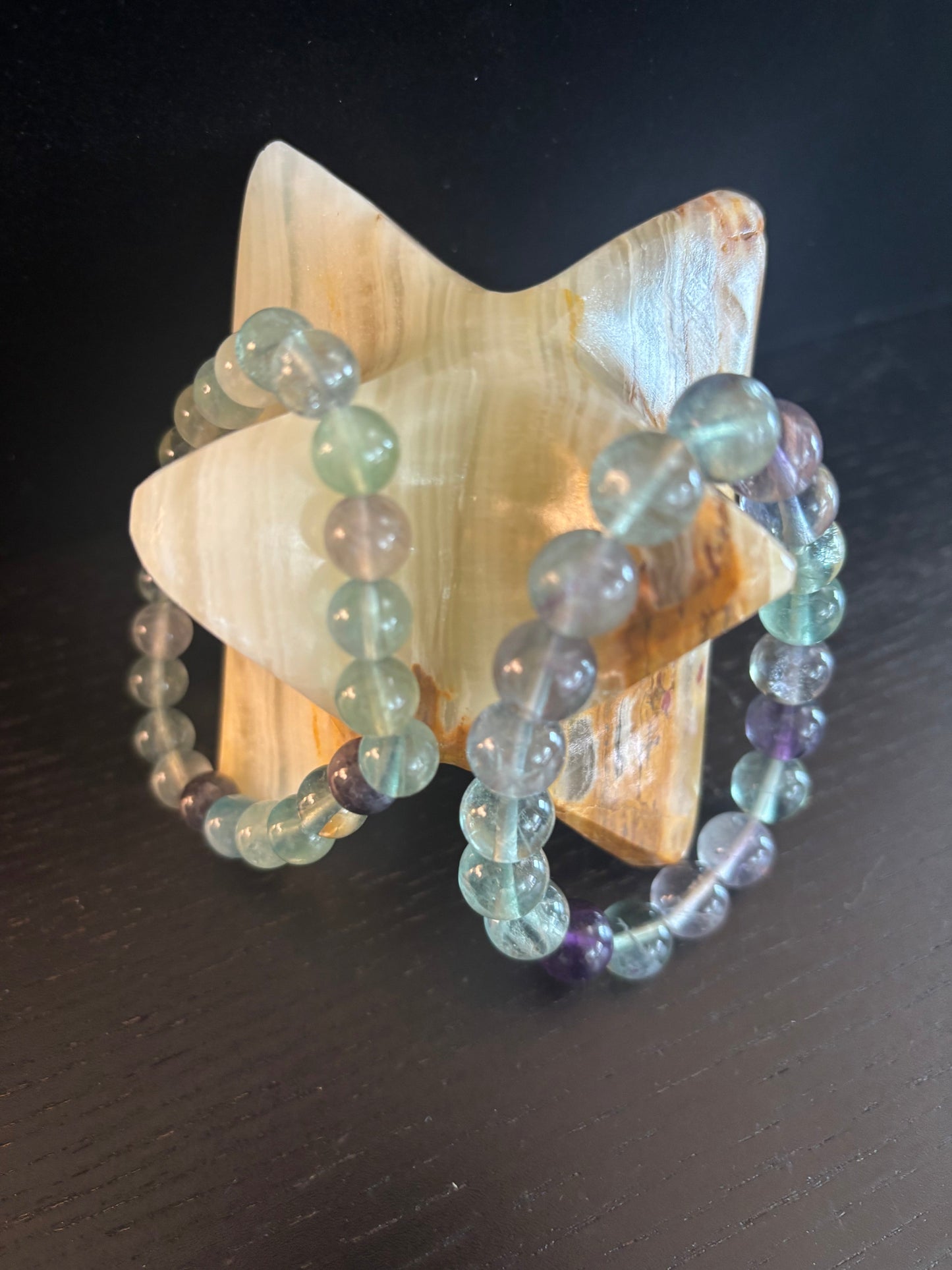 Pulsera de curación espiritual de fluorita natural – Cuentas de piedras preciosas de 6 mm, 8 mm o 10 mm