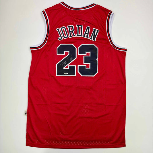 Autographed/Signed Michael Jordan Chicago Red Basketball Jersey Upper Deck UDA COA