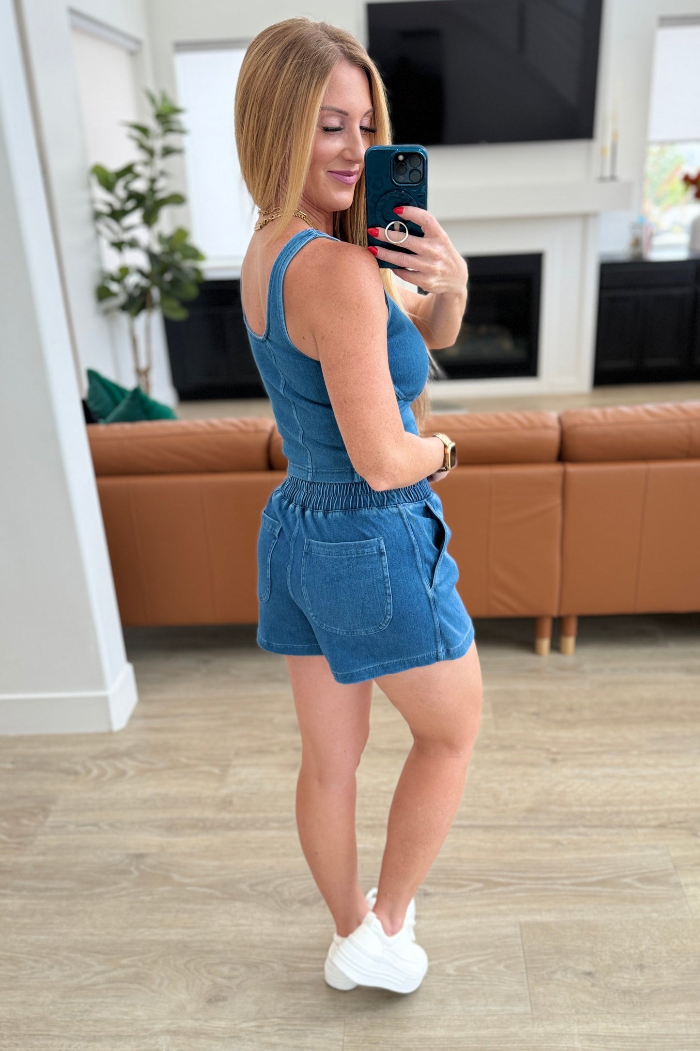 Minifalda pantalón City Siren de denim claro