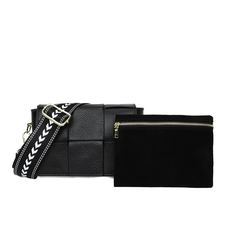 Bandolera Margot de cuero plegable