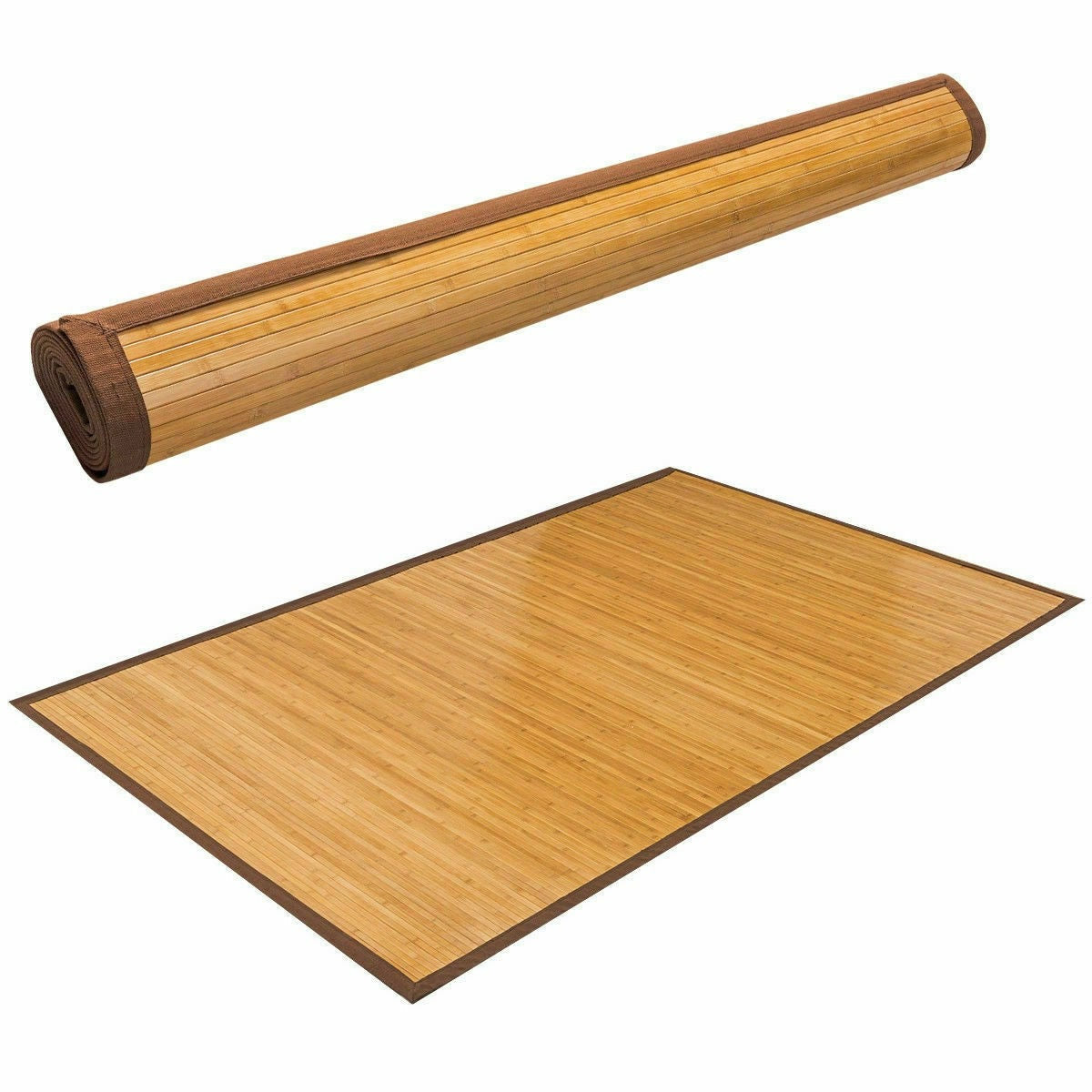 Alfombra de área de 5' x 8' para interior/exterior, 100% bambú