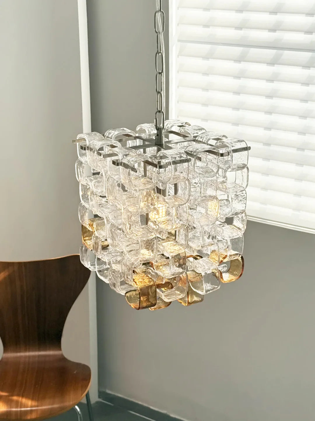 Lámpara de Araña de Cristal de Murano "Cubo de Hielo"
