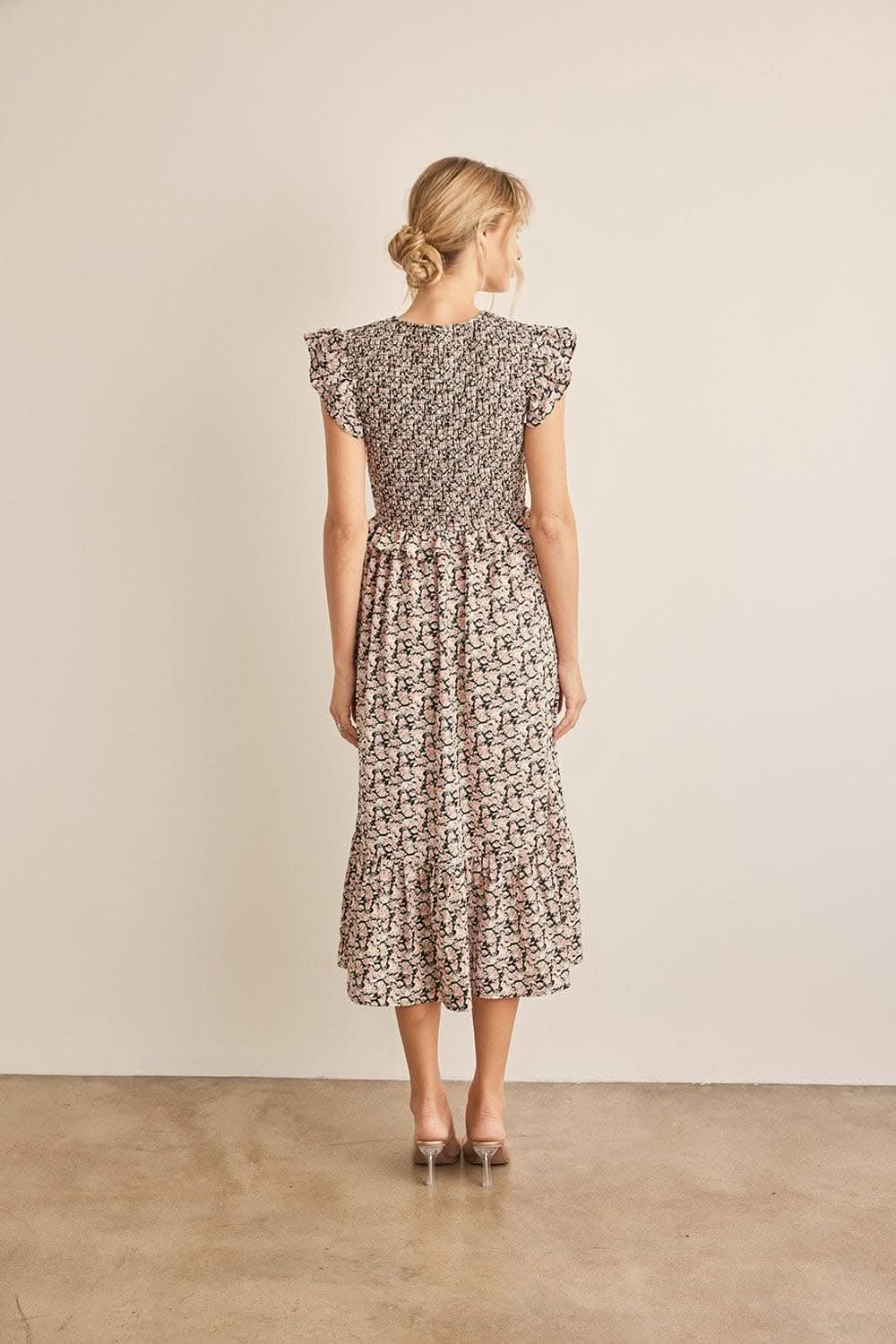 Dresses Trendsi Floral Midi Dress Women's Spring Smocked Ruffle Casual Dress Elegant