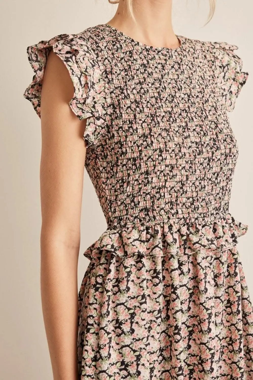 Dresses Trendsi Floral Midi Dress Women's Spring Smocked Ruffle Casual Dress Elegant