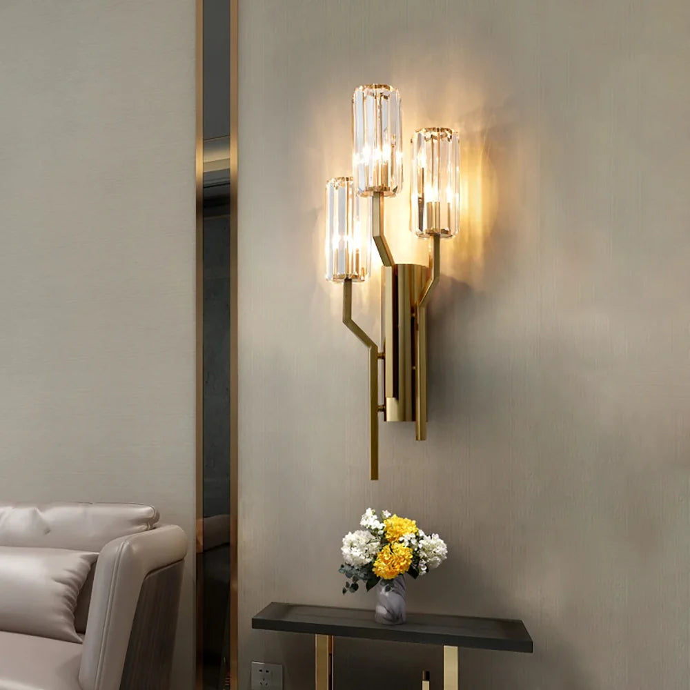 Lámpara de pared Irlin Trio Crystal
