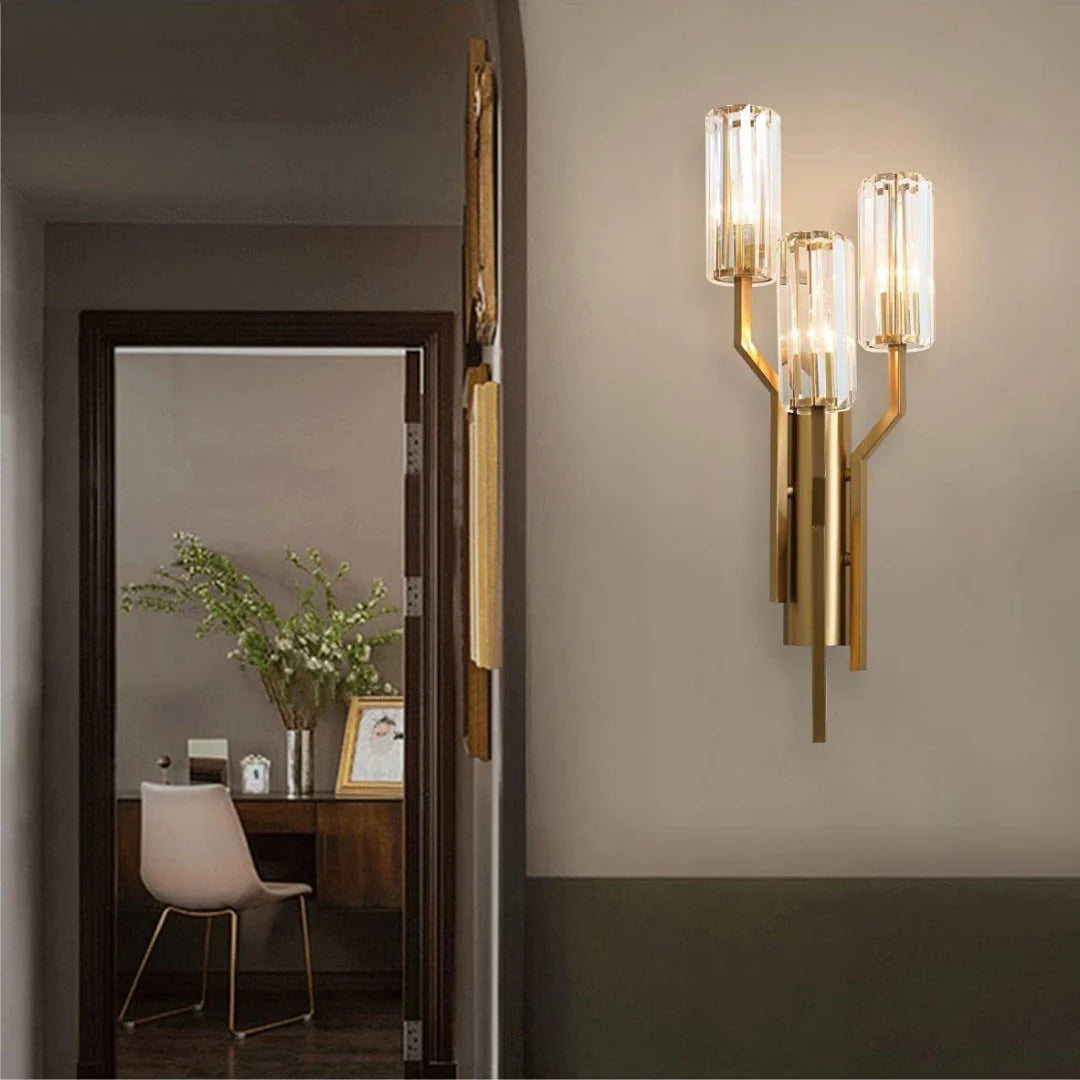Lámpara de pared Irlin Trio Crystal