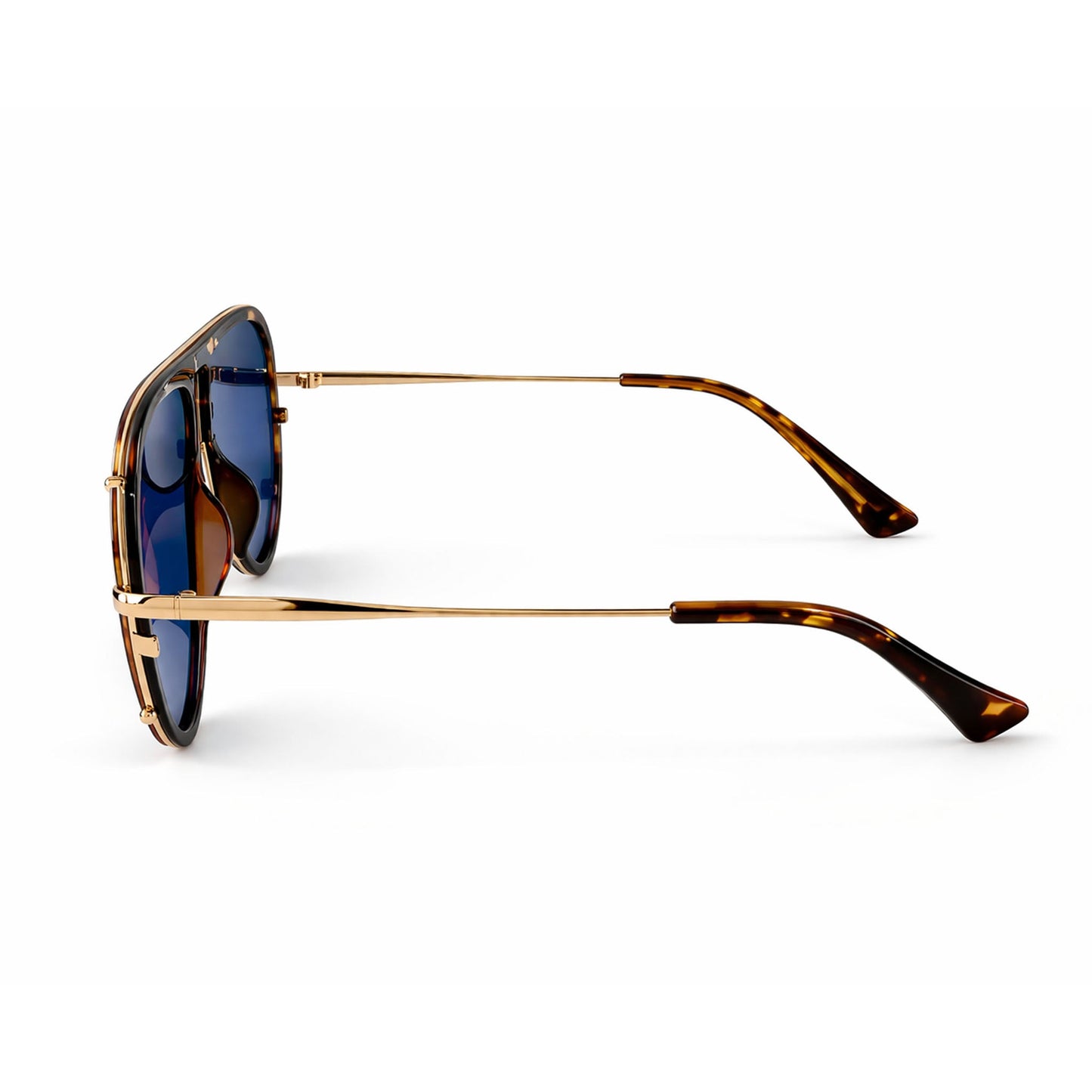 Ivy Luxe - Blue Tangle-Free Round Aviator Sunglasses