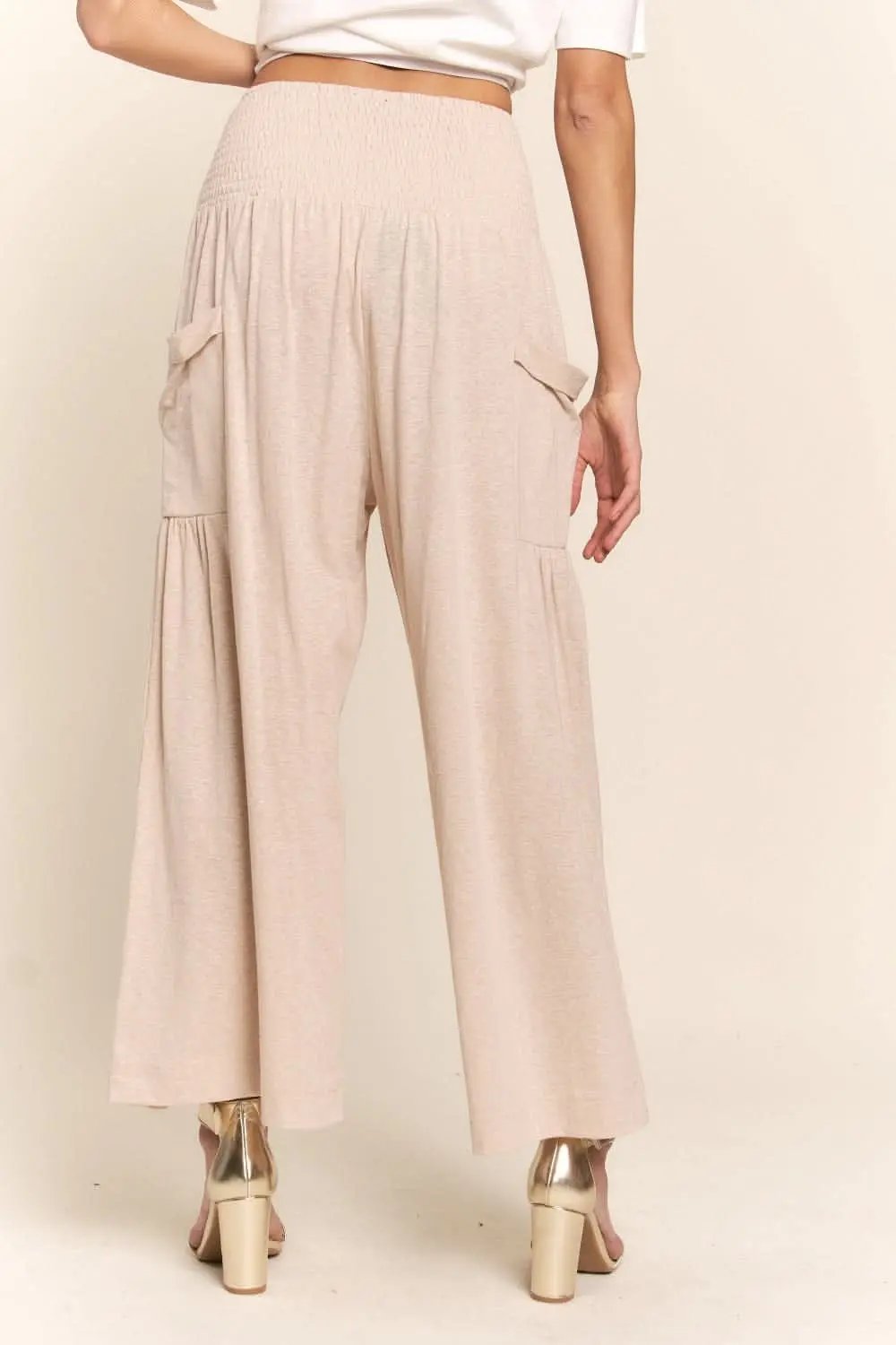 Trendsi Boho Wide Leg Pants Women's Casual Trousers with Pockets USA Ship