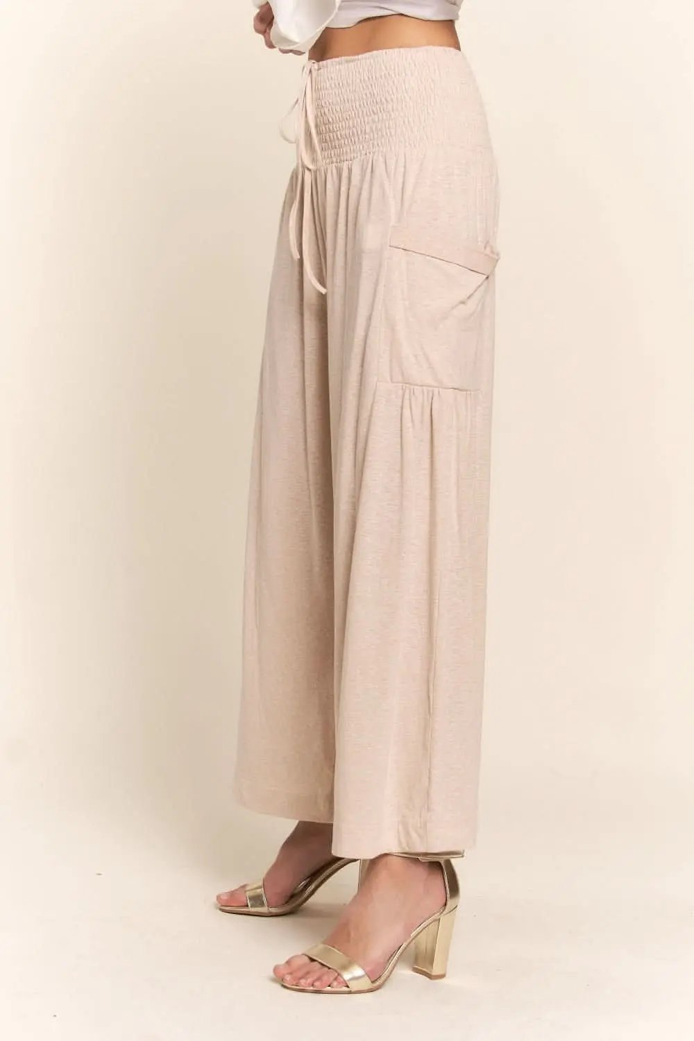 Trendsi Boho Wide Leg Pants Women's Casual Trousers with Pockets USA Ship