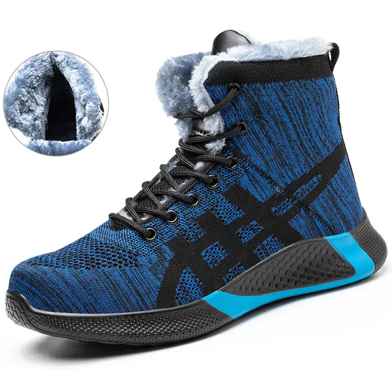 Men's Winter Plush Safety Work Boots - Warm & Breathable