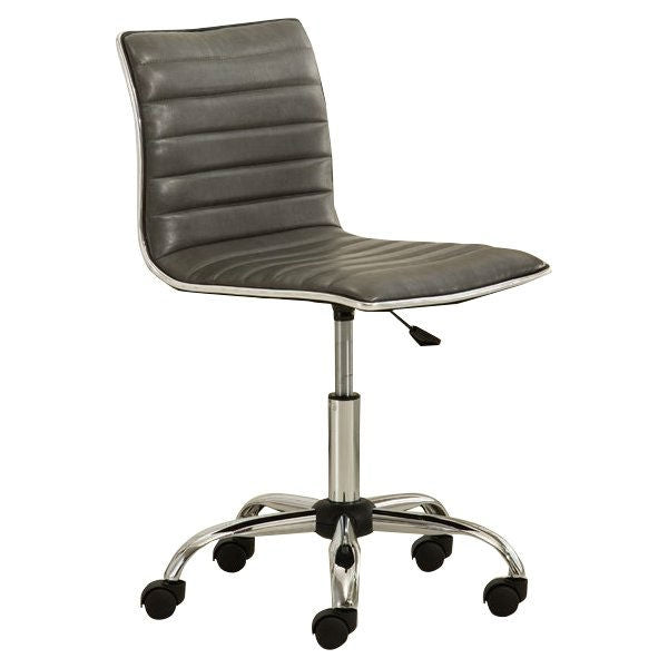 Silla de conferencia tapizada con canalé gris de uso rudo