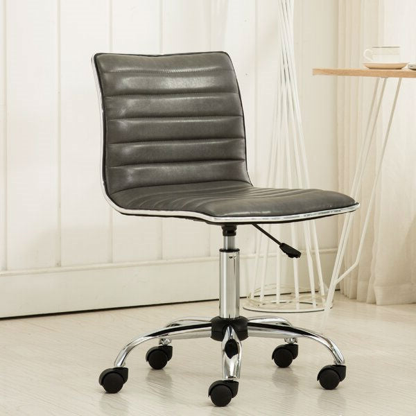 Silla de conferencia tapizada con canalé gris de uso rudo