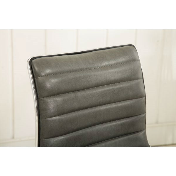Silla de conferencia tapizada con canalé gris de uso rudo