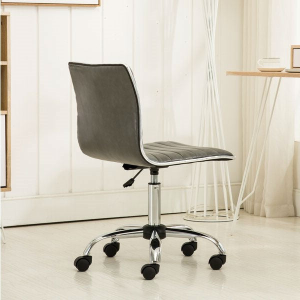 Silla de conferencia tapizada con canalé gris de uso rudo