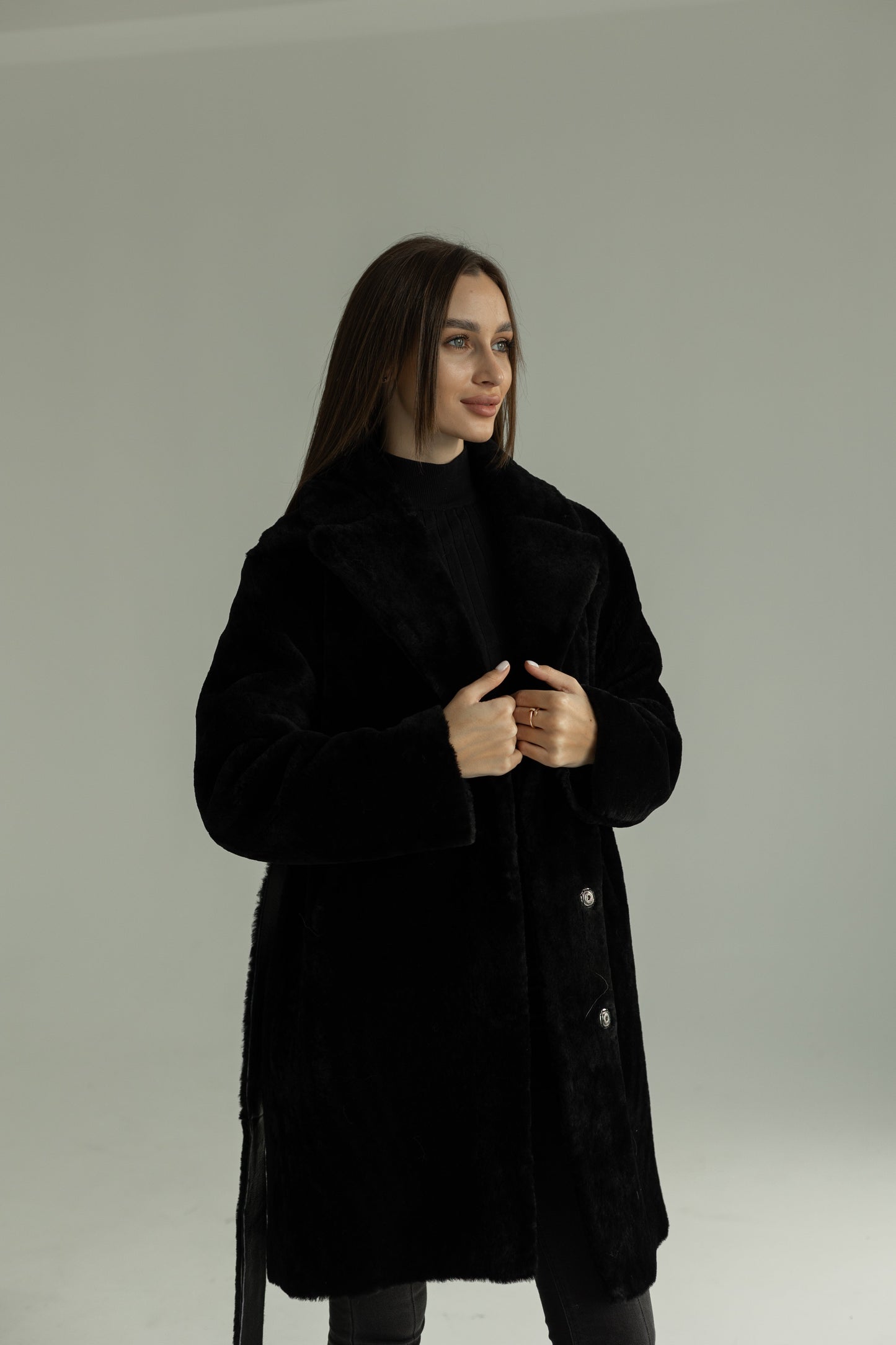 Abrigo de piel de cordero Merino de doble faz de Punto Leather