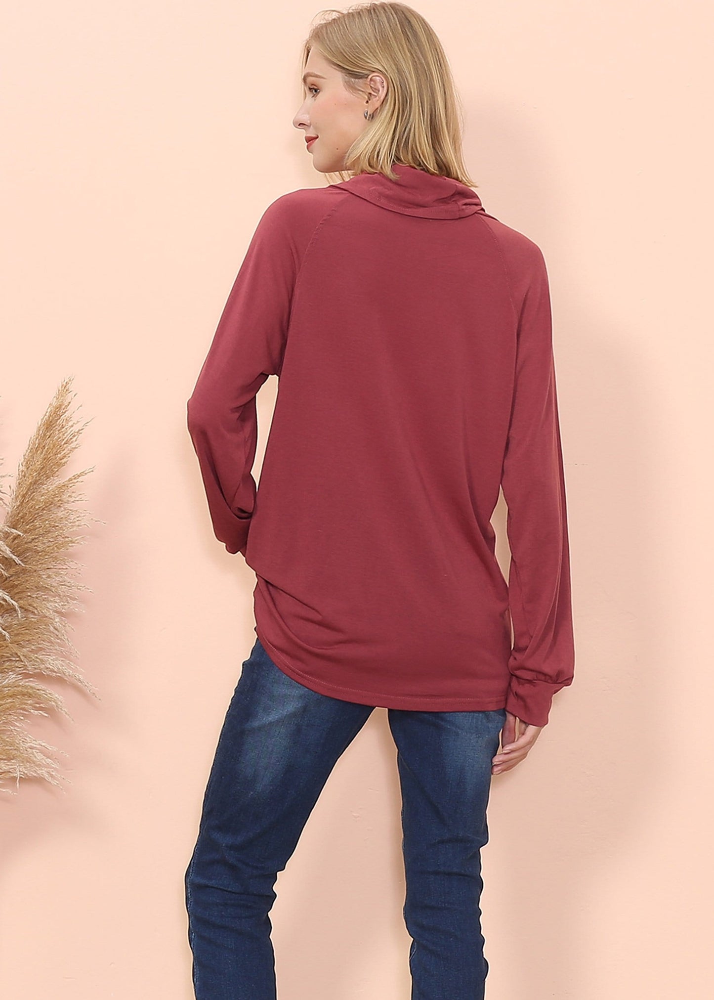 Jersey de manga larga con cuello desbocado
