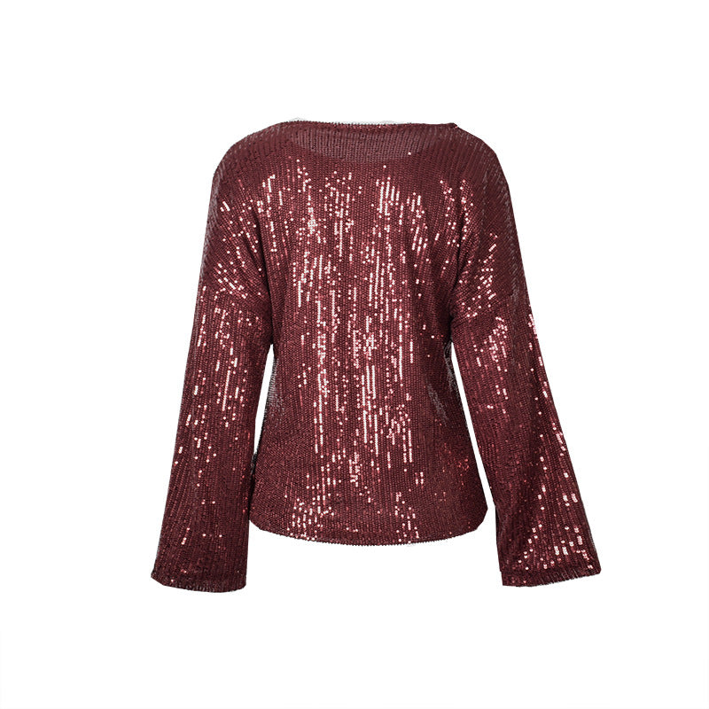 Sudadera túnica con lentejuelas brillantes para noche de citas