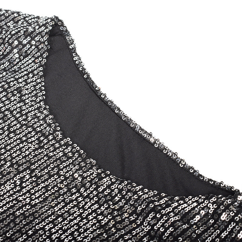 Sudadera túnica con lentejuelas brillantes para noche de citas