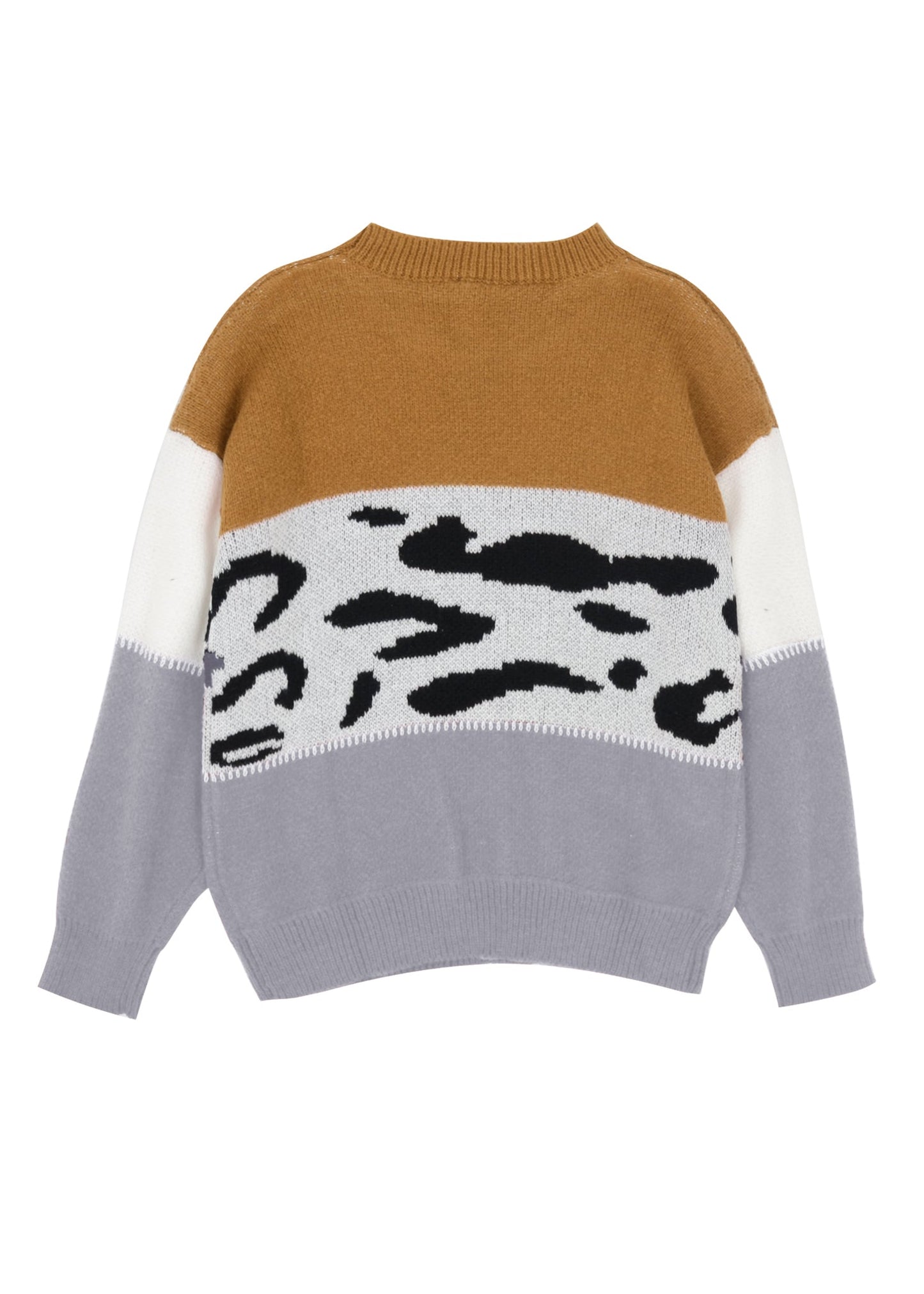 Suéter de punto de colores y estampado animal