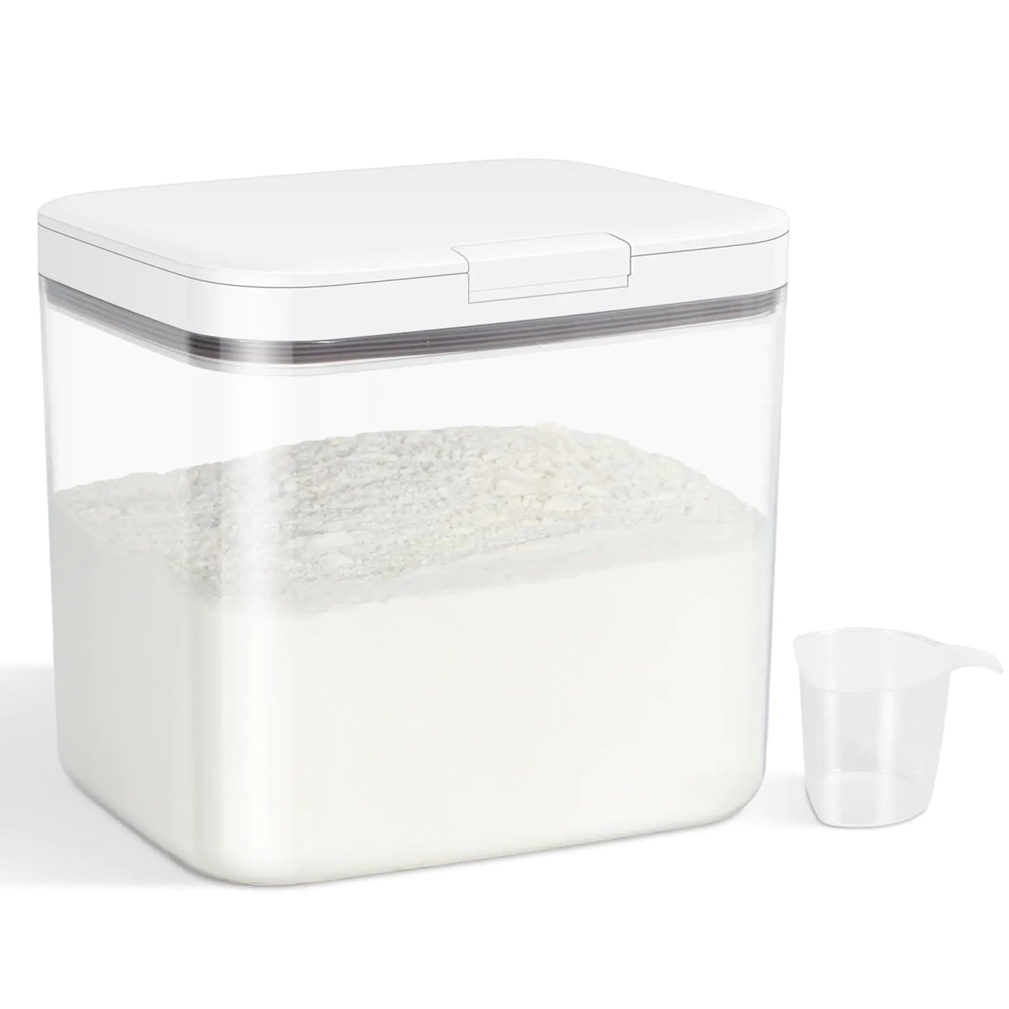 TBMAXS Versatile Storage Container Bin with Pop-up Lid & Scoop Rice Flour Container Dog Cat Food Storage Container Laundry Room Organization Household Essentials Kitchen Pantry Organizers