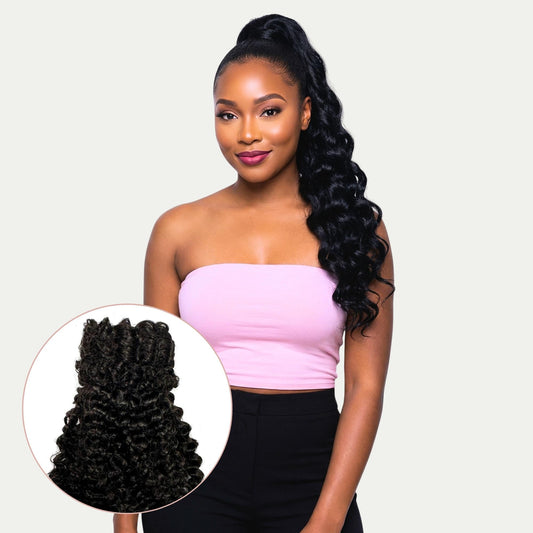 Extensión de cola de caballo de cabello humano 100% rizo Jerry