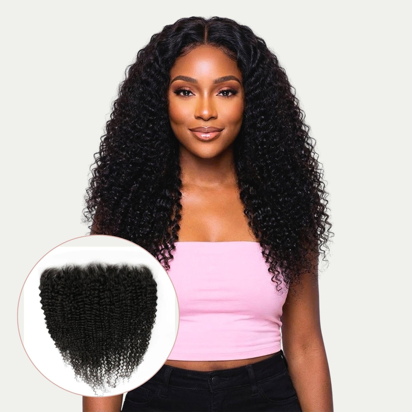 Frontal de cabello humano Jerry Curl 13x6 HD Lace