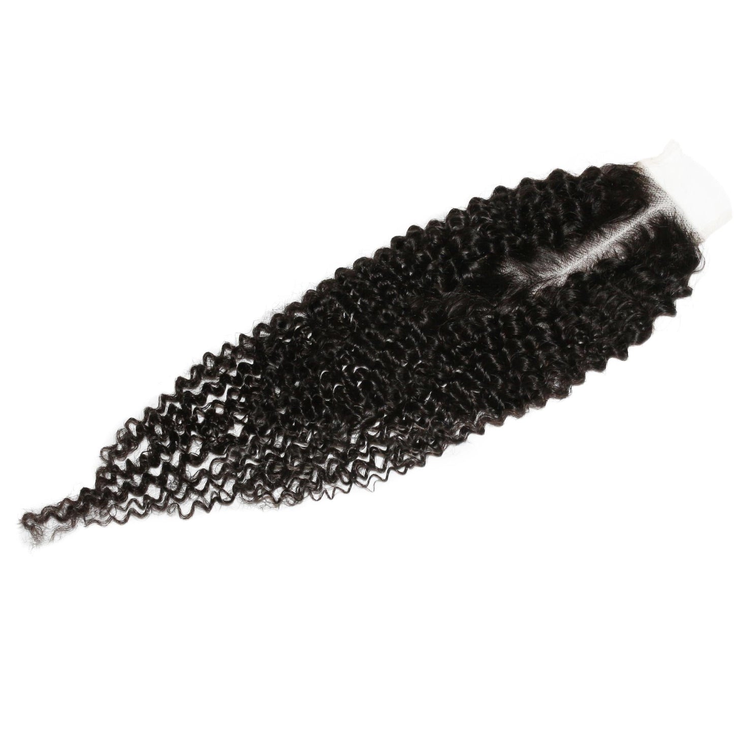 Cierre de cabello humano con encaje transparente Jerry Curl 2x6