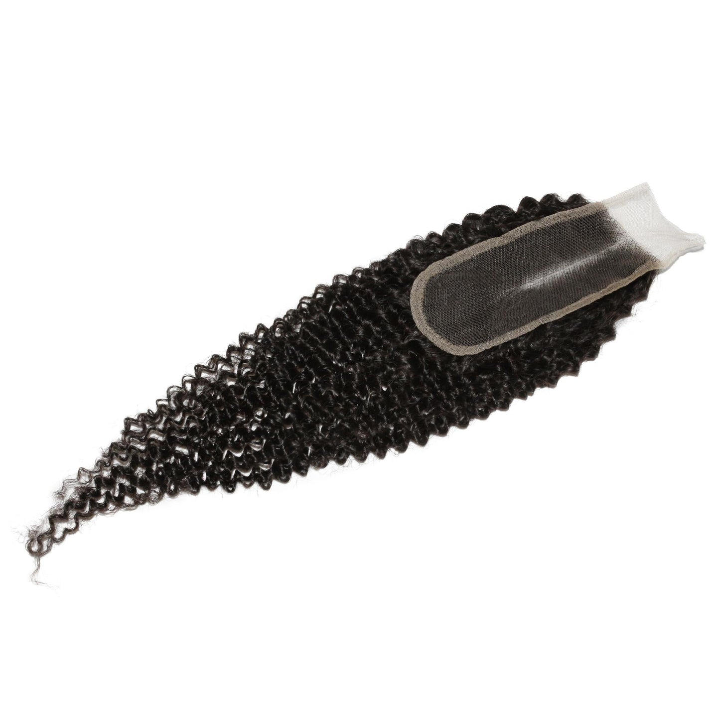 Cierre de cabello humano con encaje transparente Jerry Curl 2x6