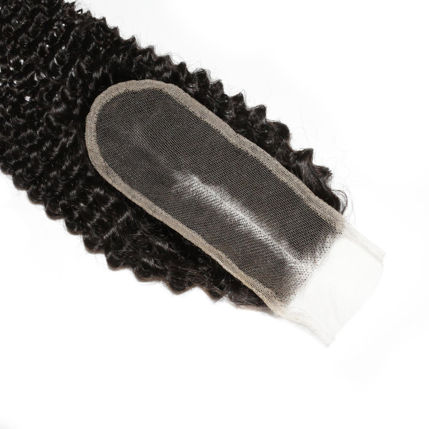 Cierre de cabello humano con encaje transparente Jerry Curl 2x6