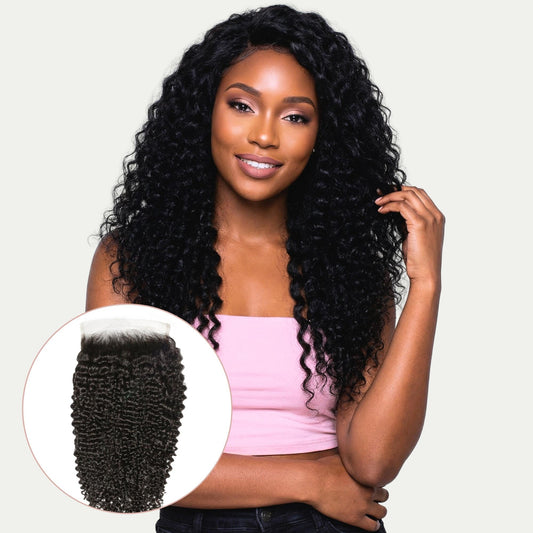Cierre de cabello humano de encaje HD Jerry Curl 6x6