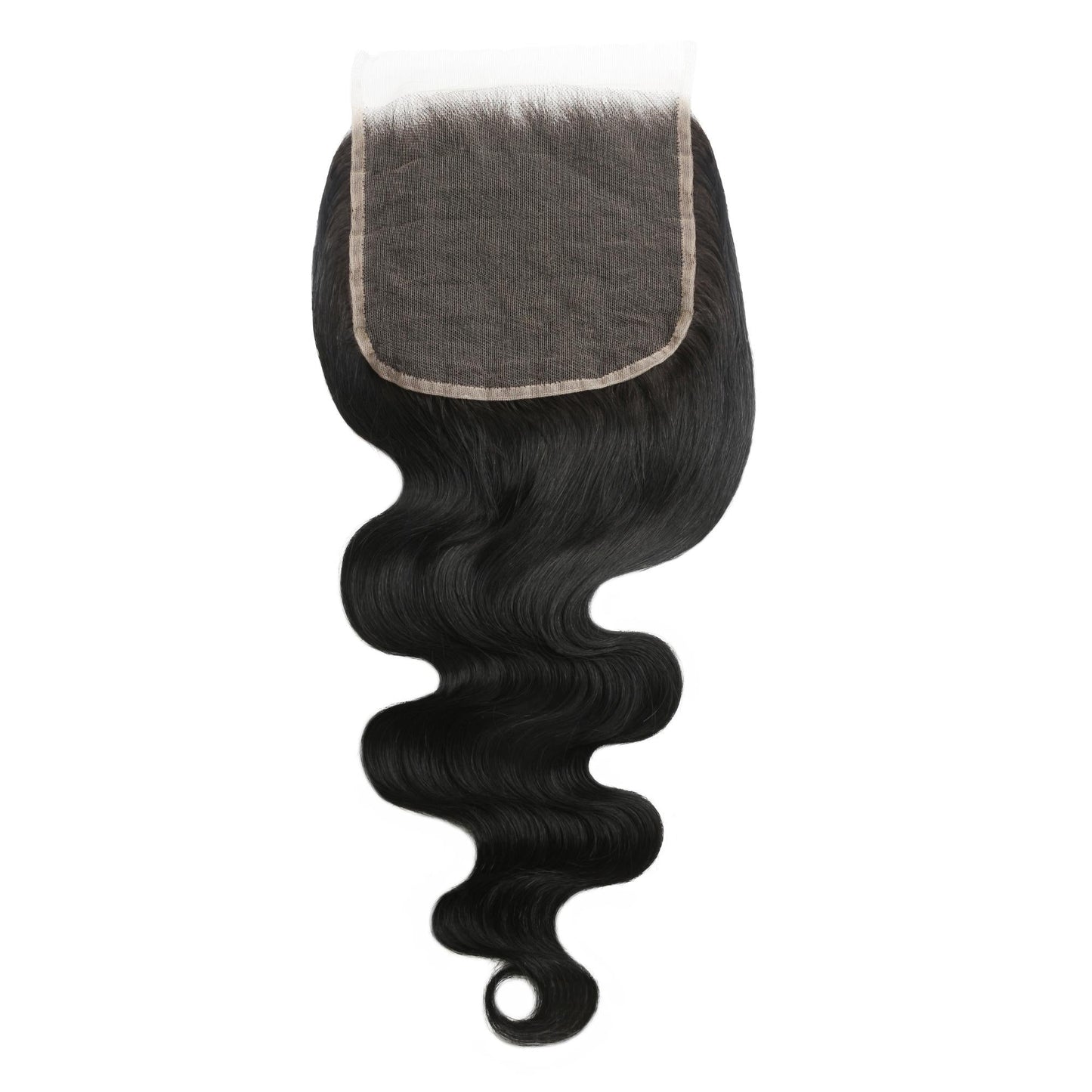 Cierre de cabello humano con onda corporal y encaje HD 6x6 negro azabache