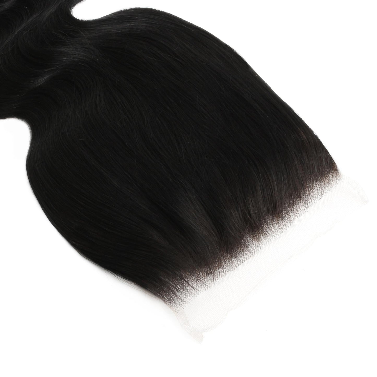 Cierre de cabello humano con onda corporal y encaje HD 6x6 negro azabache