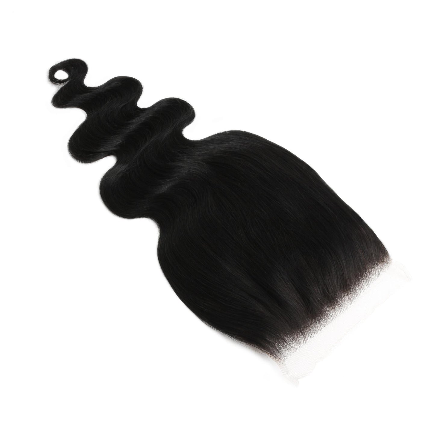 Cierre de cabello humano con onda corporal y encaje HD 6x6 negro azabache