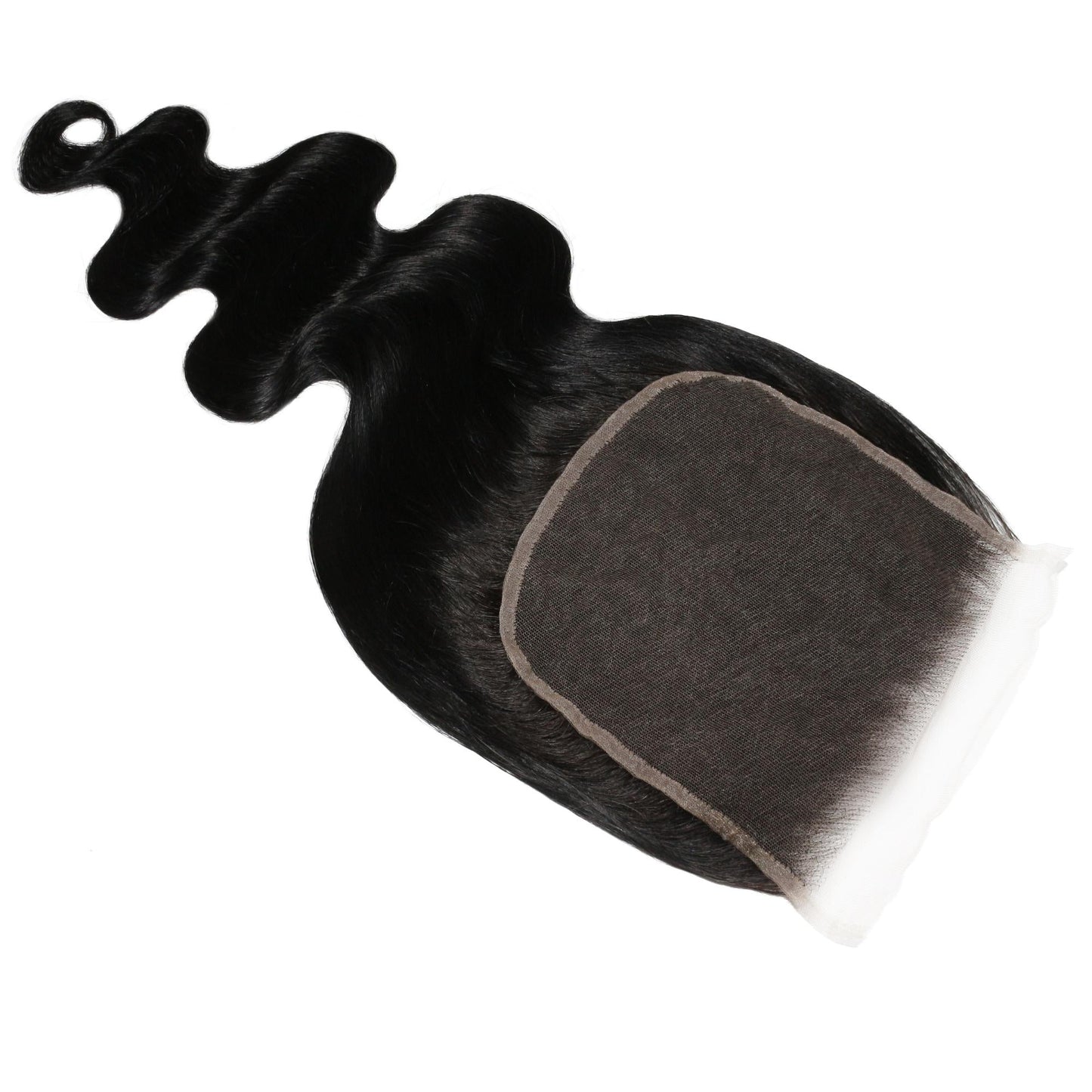 Cierre de cabello humano con onda corporal y encaje HD 6x6 negro azabache