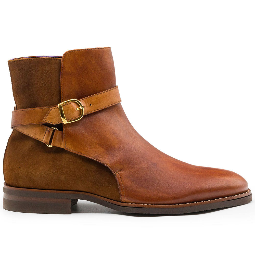 45-600-CGN Bota Jodhpur de Piel de Becerro Italiana, Cognac