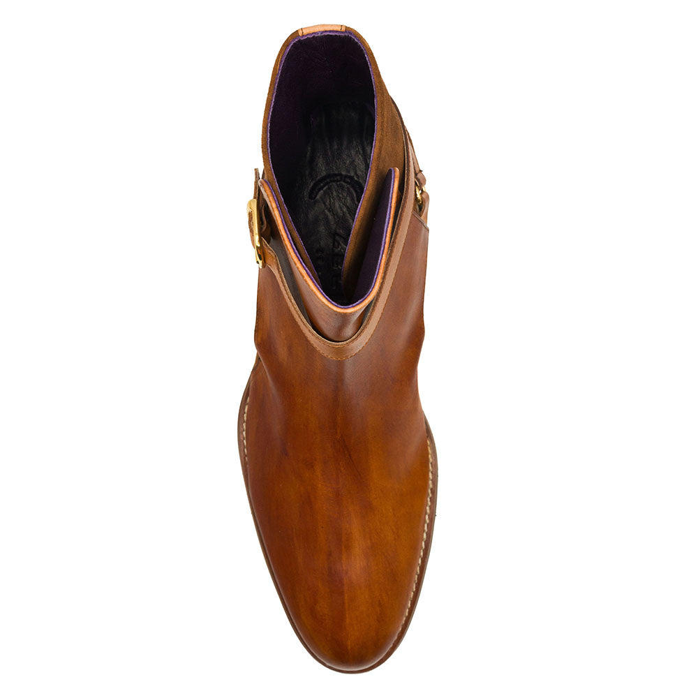 45-600-CGN Bota Jodhpur de Piel de Becerro Italiana, Cognac