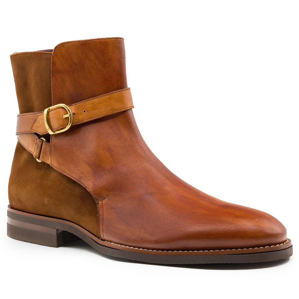 45-600-CGN Bota Jodhpur de Piel de Becerro Italiana, Cognac