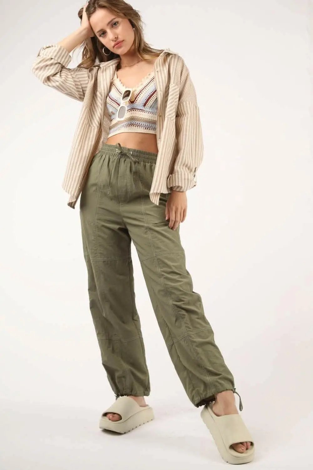 Pants Trendsi TIKTOK - Joggers with Customizable Parachute Style - Very J Ed