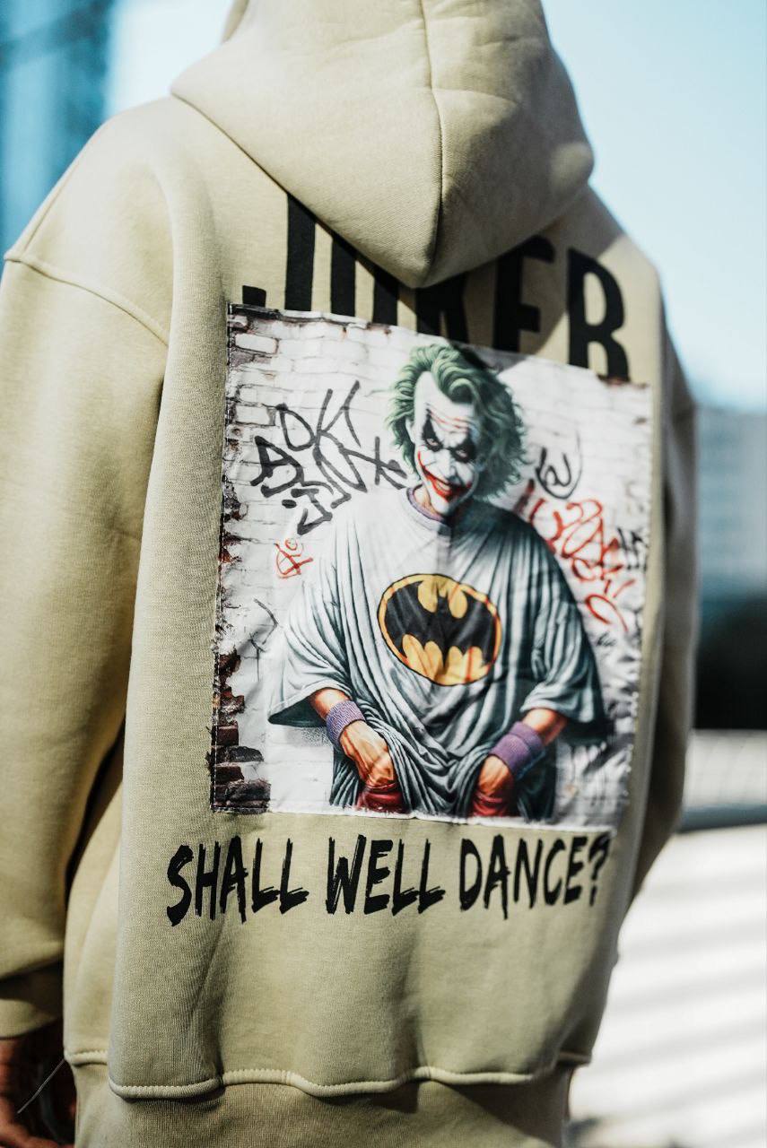 Sudadera con capucha extragrande unisex con gráfico de Joker "¿Bailamos?"