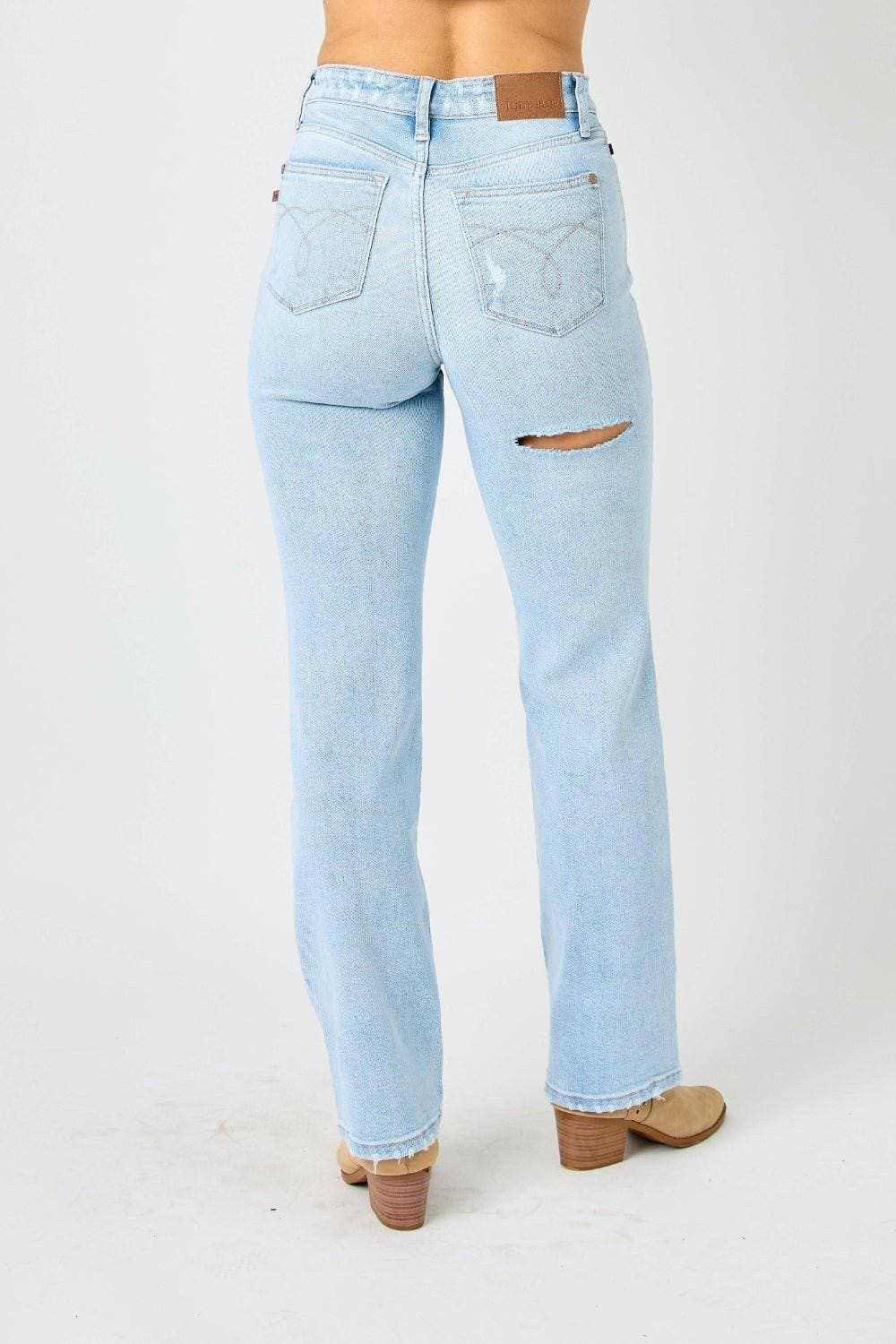 Jeans ajustados de cintura alta elásticos Trendsi — Vaqueros para mujer