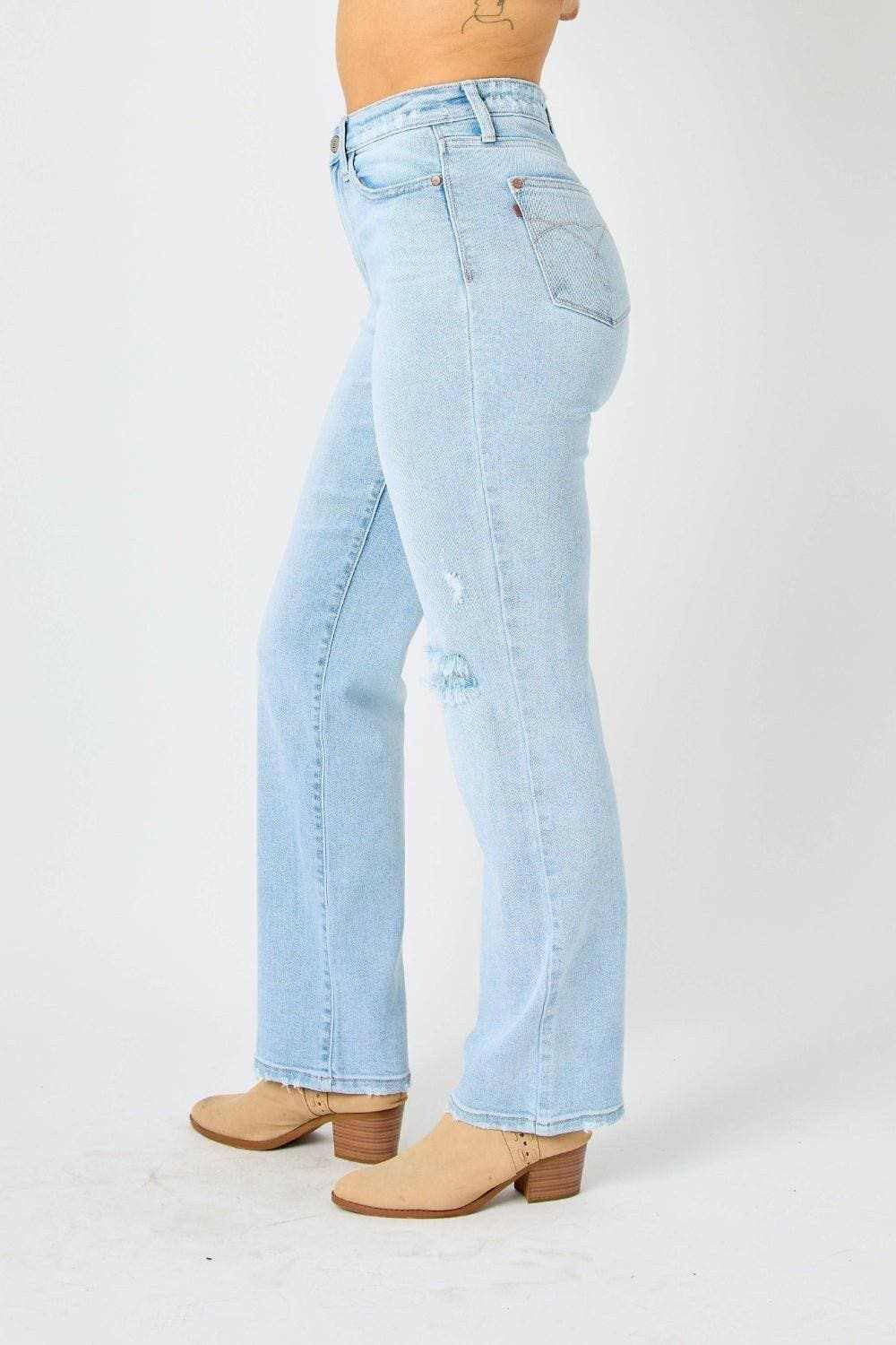 Jeans ajustados de cintura alta elásticos Trendsi — Vaqueros para mujer