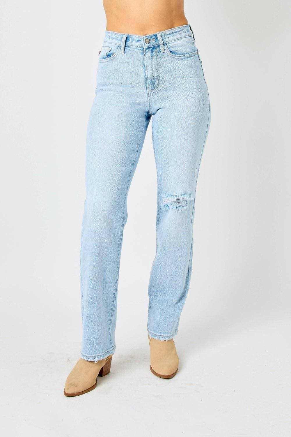 Jeans ajustados de cintura alta elásticos Trendsi — Vaqueros para mujer