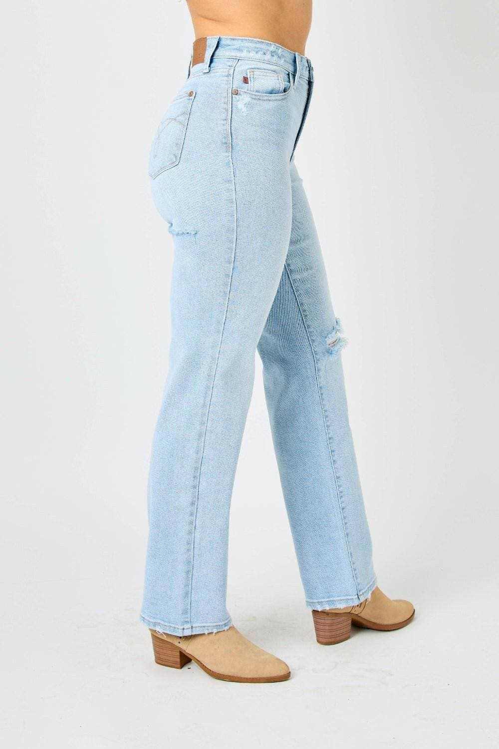 Jeans ajustados de cintura alta elásticos Trendsi — Vaqueros para mujer