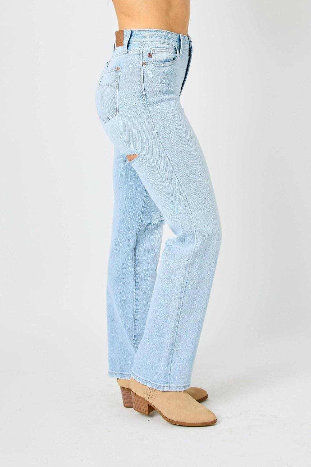 Jeans ajustados de cintura alta elásticos Trendsi — Vaqueros para mujer