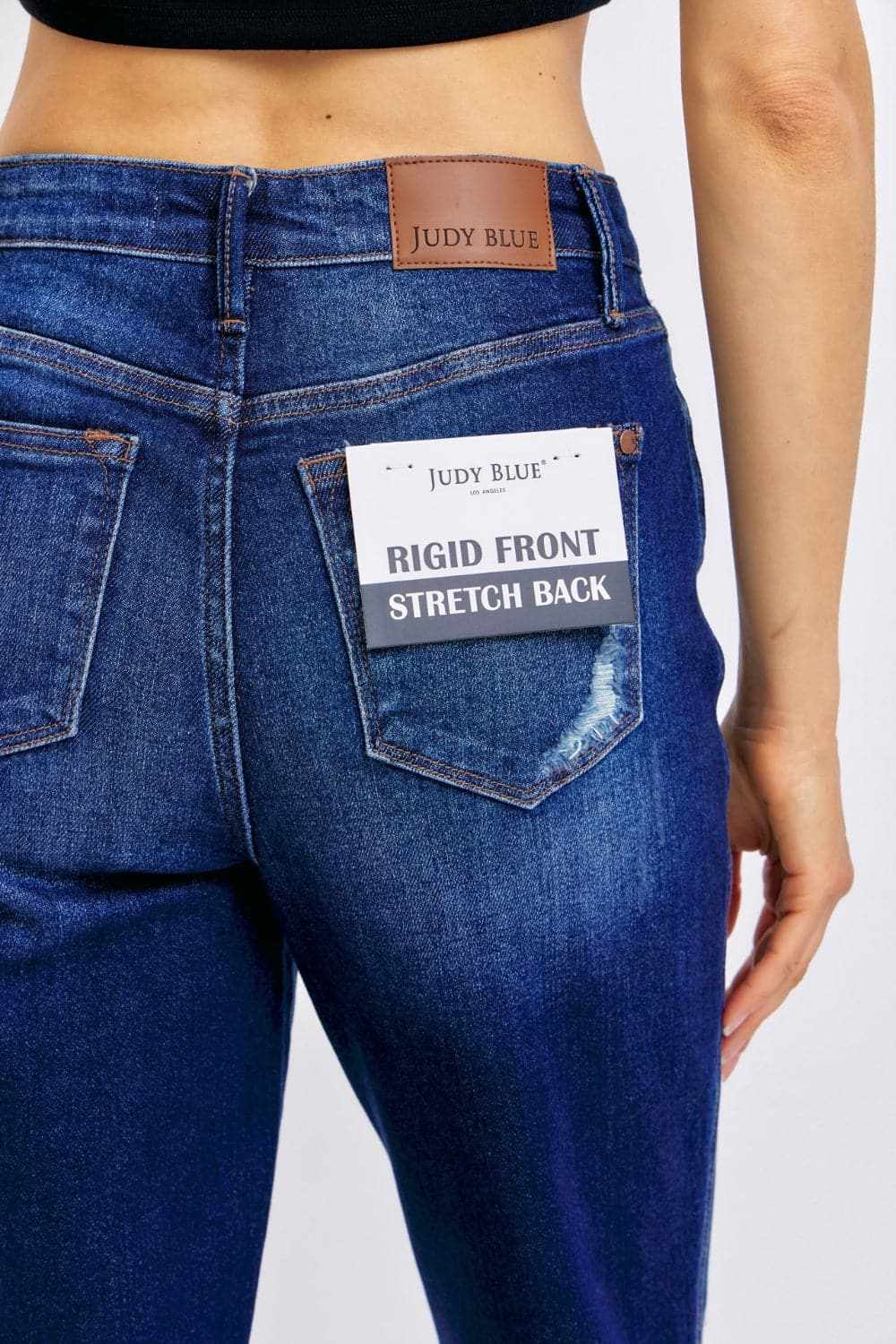 Trendsi High Waist Stretch Denim Vest - Dark Wash