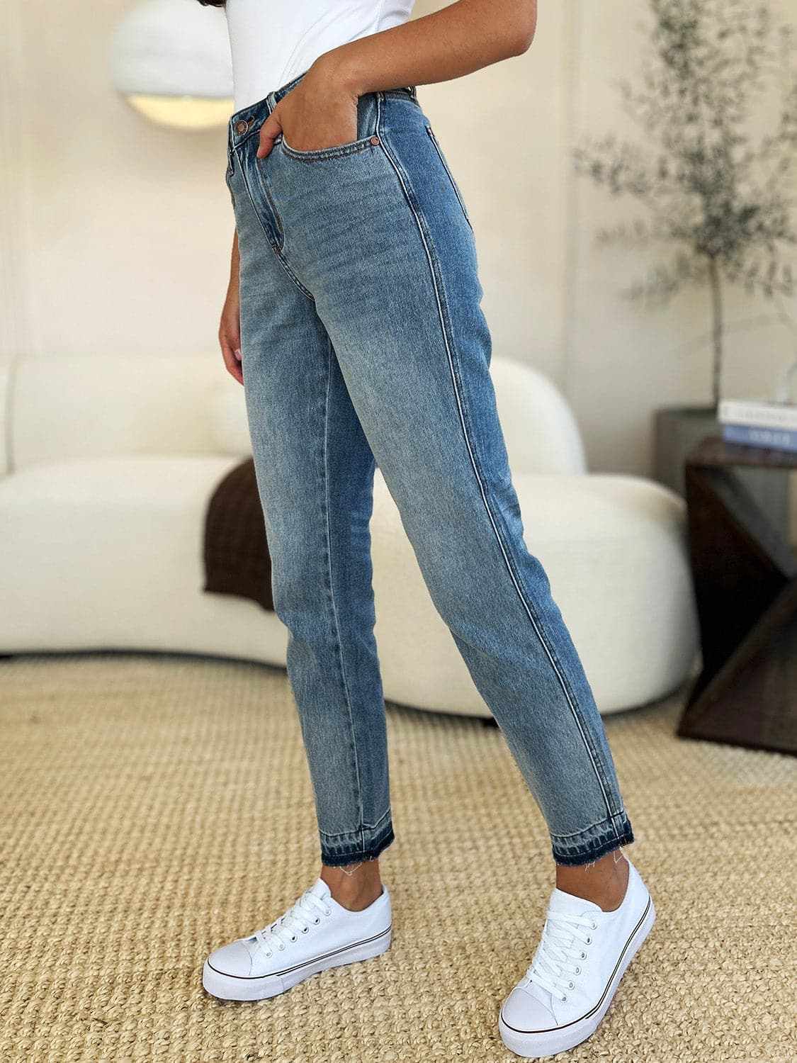 Shoes Trendsi Judy Blue Jeans Women's Everyday Denim Magic Release Hem Comfortable