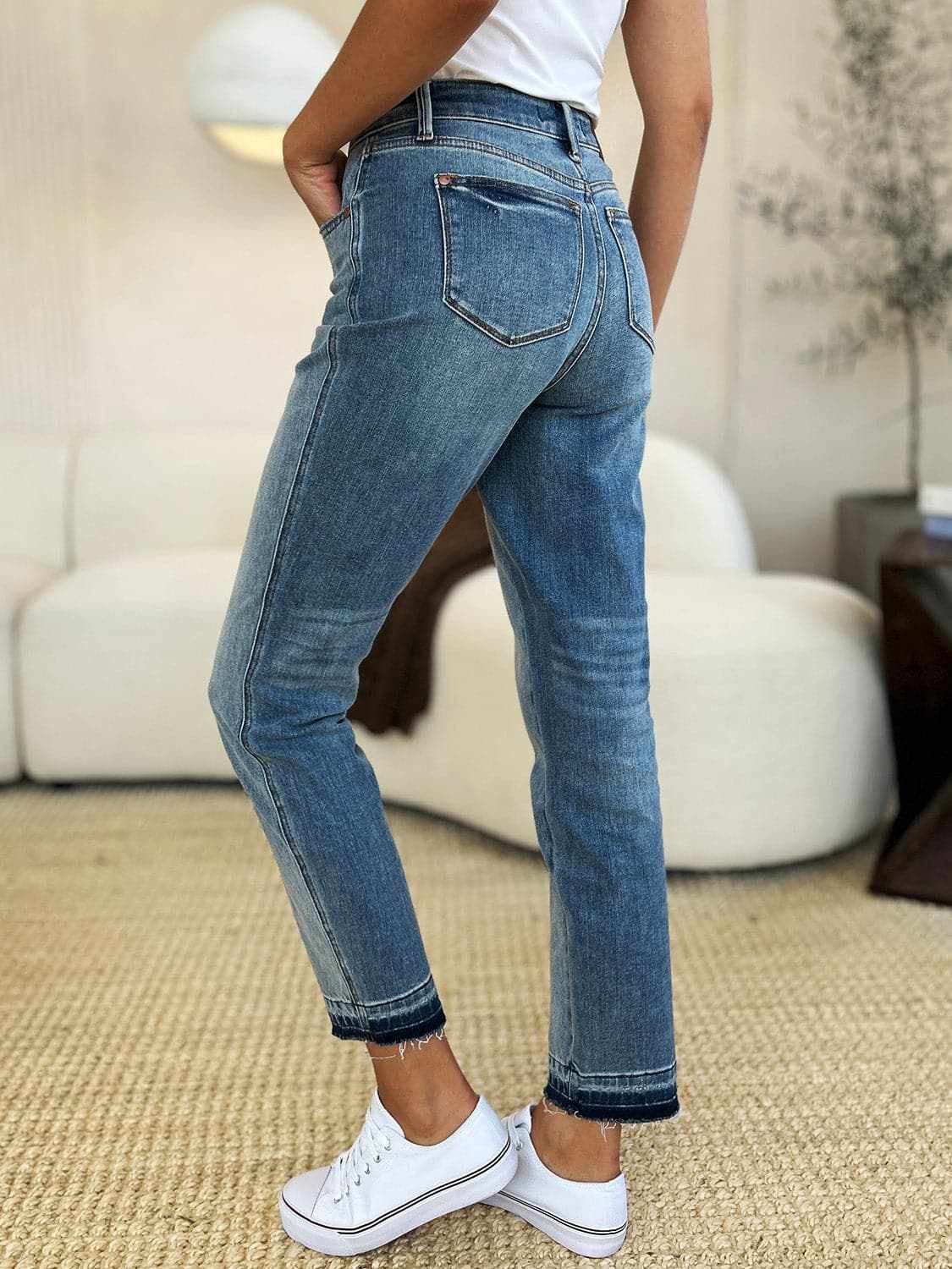Shoes Trendsi Judy Blue Jeans Women's Everyday Denim Magic Release Hem Comfortable